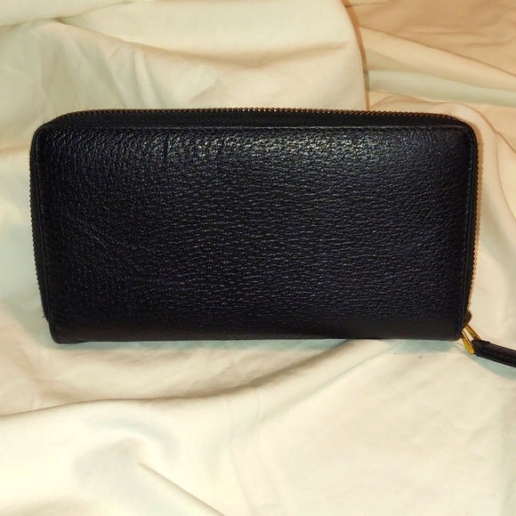 Gucci Marmont GG Zip Around Long Leather Zippy Wallet Black Gold - Picture 2 of 10